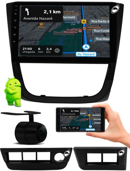 Imagem de Multimidia 2 Din 9" Android Gol Voyage Saveiro G5 Android Auto Car Play Sem Fio + Câmera de Ré