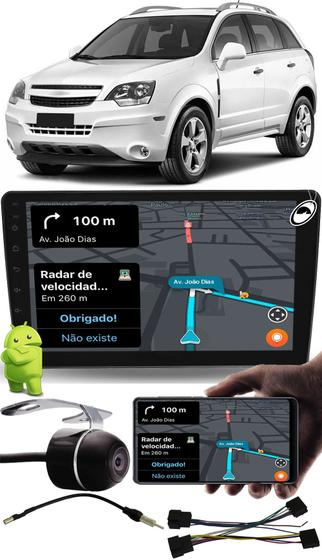 Imagem de Multimídia 2 Din 9" Polegadas Android Captiva 2008 à 2015 Comando Volante + Câmera de Ré