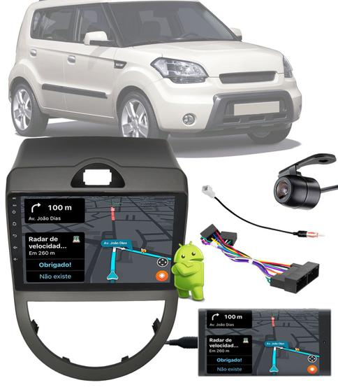 Imagem de Multimídia 2 Din 9" Polegadas Android Kia Soul 2009 até 2011 Espelhamento Bluetooth USB + Chicotes + Câmera Ré