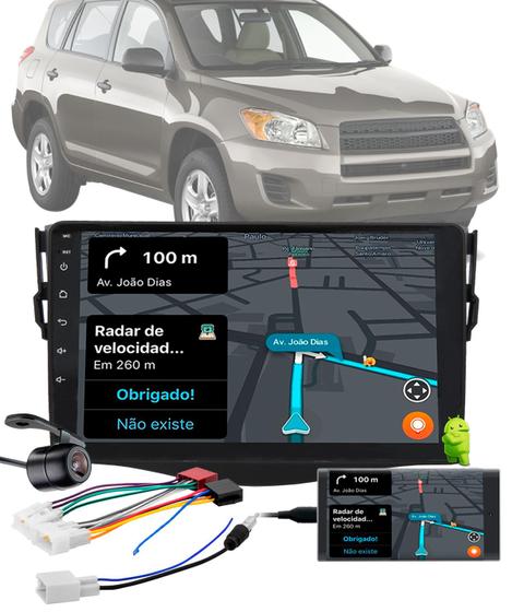 Imagem de Multimídia 2 Din 9" Polegadas Android Toyota RAV4 2008 até 2011 Espelhamento Bluetooth USB + Chicotes + Câmera Ré