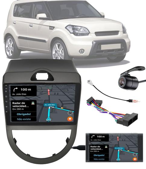 Imagem de Multimídia 2 Din 9" Polegadas Kia Soul 2009 até 2011 Espelhamento Bluetooth USB + Chicotes + Câmera Ré