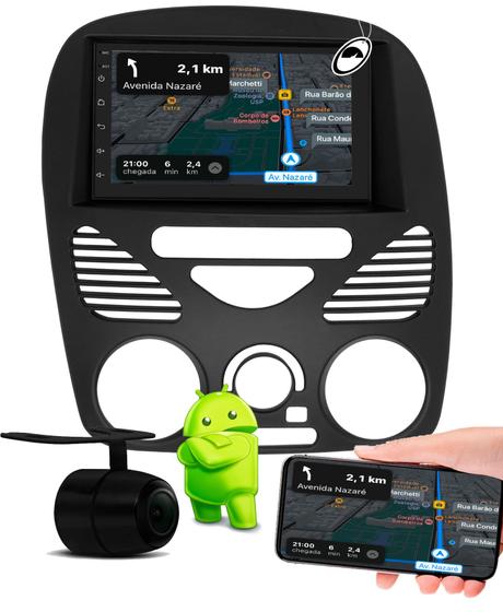 Imagem de Multimidia 7" Polegadas Android Palio Fire G2 Siena Strada Weekend Com Ar CarPlay Wi-Fi + Câmera de Ré