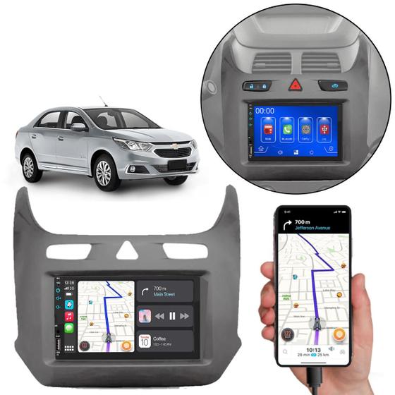 Imagem de Multimídia 7 Polegadas Cobalt 2016-2020 MP5 Android-Auto/Carplay + Moldura