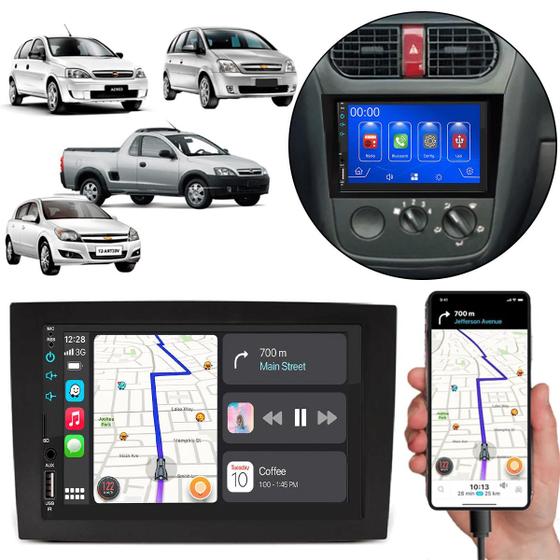 Imagem de Multimídia 7 Polegadas Corsa Montana 2002 A 2012 MP5 Android-Auto/Carplay + Moldura