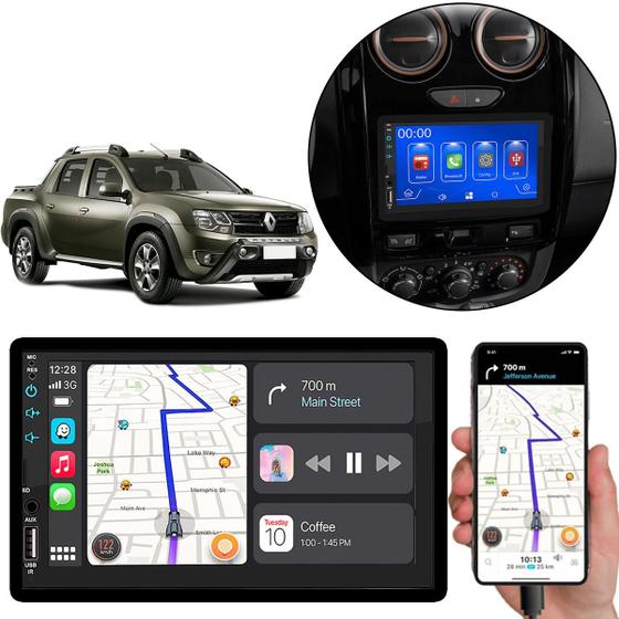 Imagem de Multimídia 7 Polegadas Duster Oroch 2018-2021 Android-Auto MP5 Bluetooth + Moldura