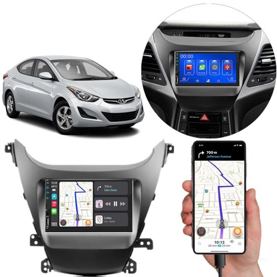 Imagem de Multimídia 7 Polegadas Elantra 2014 2015 2016 Android-Auto MP5 Bluetooth + Moldura