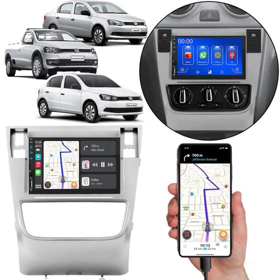 Imagem de Multimídia 7 Polegadas Gol Voyage G6 2013 A 2016 Android-Auto MP5 Bluetooth + Moldura