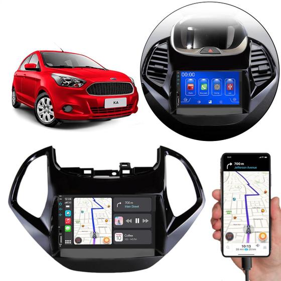Imagem de Multimídia 7 Polegadas Ka 2015 A 2017 Com Bordo MP5 Android-Auto + Moldura 2 Din