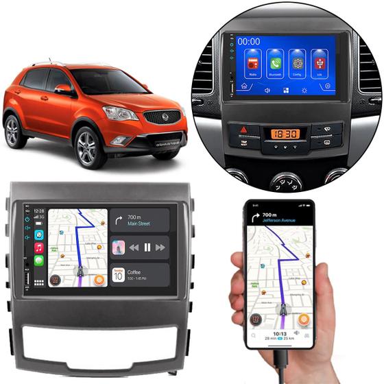 Imagem de Multimídia 7 Polegadas Korando 2010-2013 Android-Auto MP5 Bluetooth + Moldura