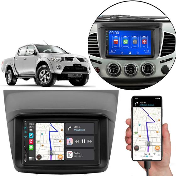 Imagem de Multimídia 7 Polegadas L200 Triton 2008-2015 Android-Auto MP5 Bluetooth + Moldura