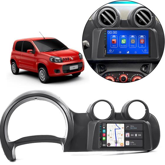 Imagem de Multimídia 7 Polegadas Uno Fiorino 2011-2015 Android-Auto MP5 + Moldura