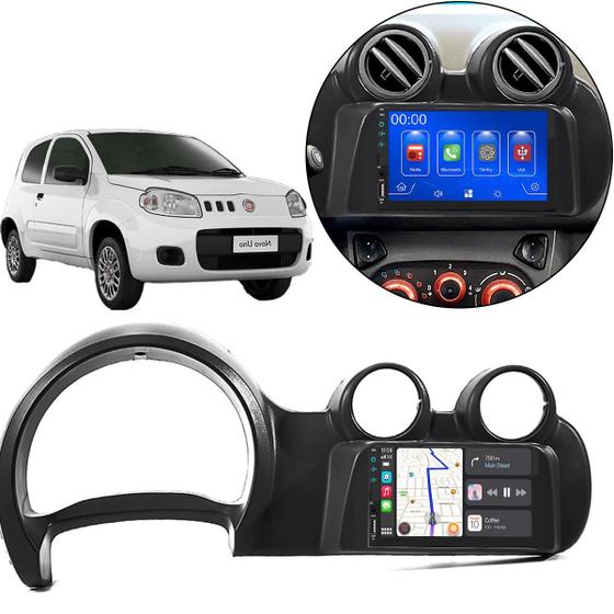 Imagem de Multimídia 7 Polegadas Uno Fiorino 2011-2015 Android-Auto MP5 + Moldura