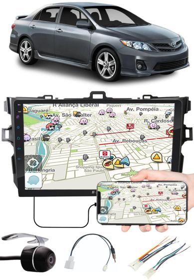 Imagem de Multimídia 9" Polegadas Toyota Corolla 2009 à 2014 Espelhamento USB Bluetooth + Moldura Painel + Chicotes + Câmera de Ré
