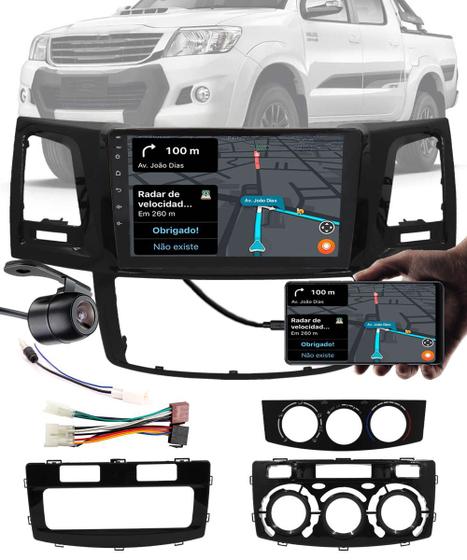 Imagem de Multimídia 9" Polegadas Toyota Hilux 2014 e 2015 + Câmera Ré + Moldura + Chicote + Adaptador de Antena