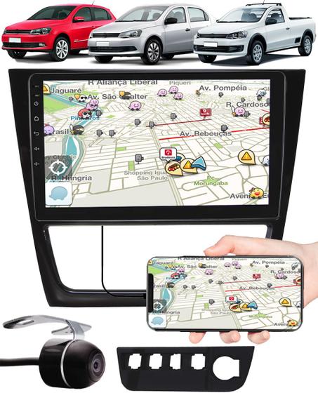 Imagem de Multimídia 9" Polegadas Vw Gol Saveiro Voyage G6 Espelhamento USB Bluetooth + Moldura Painel + Câmera de Ré