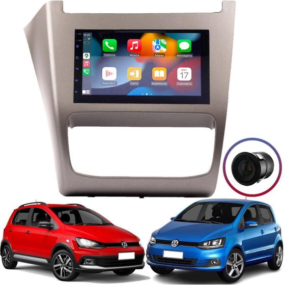 Imagem de Multimídia Android 2Gb 64Gb Carplay Vw Fox 2014 À 2021 Cinza