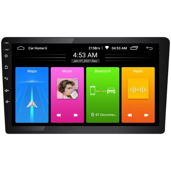 Imagem de Multimídia Android 9 Polegadas Plus Roadstar Com Processador Quad Core Bluetooth WiFi E GPS Espelha Android E iOS