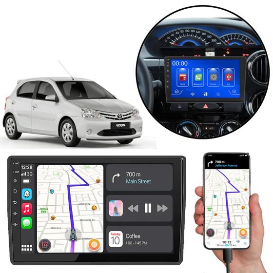 Imagem de Multimidia Android-Auto Etios 2013-2020 9" Pol MP5 Carplay