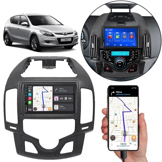 Imagem de Multimídia Android-Auto I30 2009-2012 7 Pol MP5 Com Furo para Porta Treco