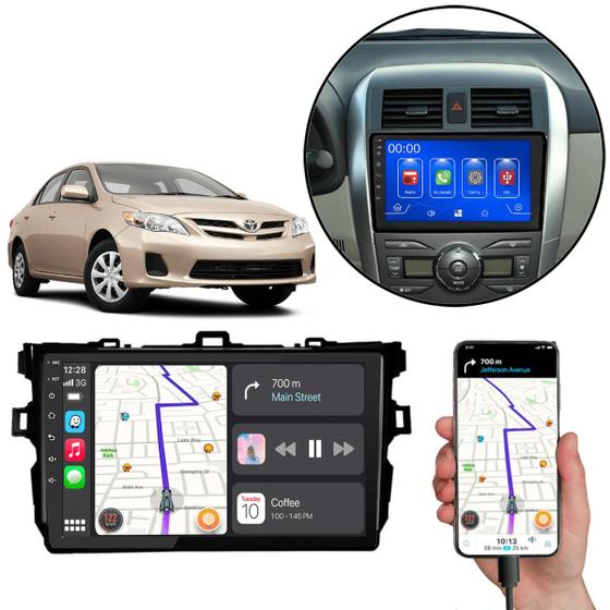 Imagem de Multimidia Corolla 2009-2014 Mp5 9" Polegadas Android-Auto Carplay