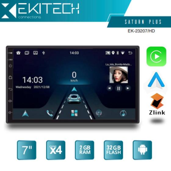 Imagem de Multimidia ekitech saturn plus 7'' 32gb android auto carplay