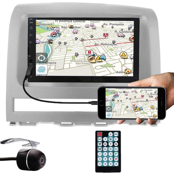 Imagem de Multimídia Fiat Palio Strada Idea Siena Weekend 2003 à 2011 Espelhamento Bluetooth USB SD Card + Moldura + Câmera Ré