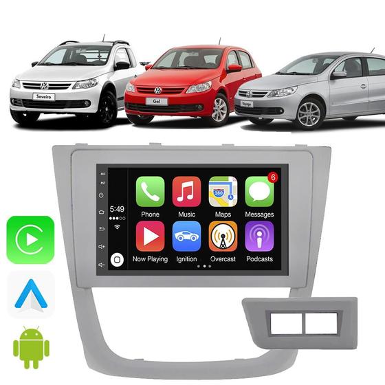 Imagem de Multimidia Gol Voyage Saveiro G5 2008 09 10 11 2012 7" Android Auto CarPlay Voz Google Siri Tv Online Wifi Waze