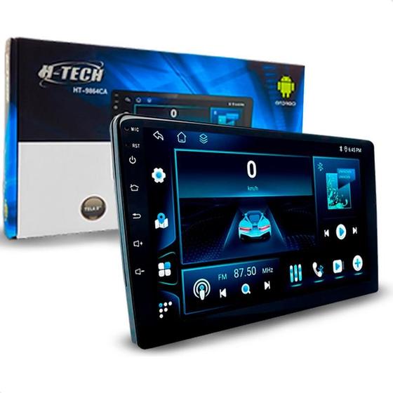 Imagem de Multimidia H-Tech 2 Din 9 Pol Android Octacore 64gb Carplay Android Auto Ht-9864ca
