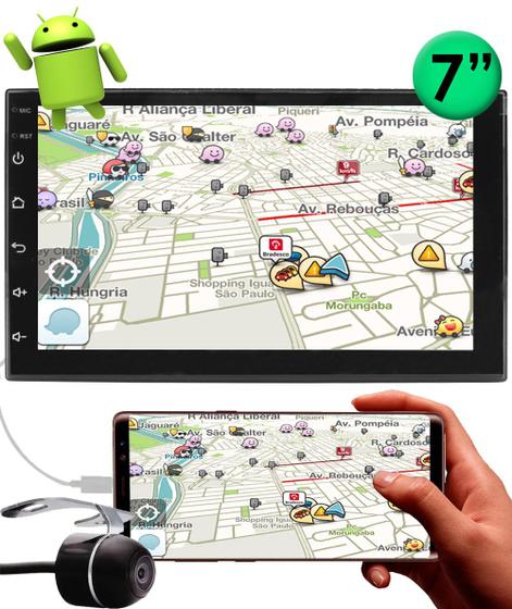 Multimídia H-Tech 2 Din Android HT-7023CA Espelhamento GPS Bluetooth USB + Câmera de Ré Menor preço em Multimídia H-Tech 2 Din Android HT-7023CA Espelhamento GPS Bluetooth USB + Câmera de Ré