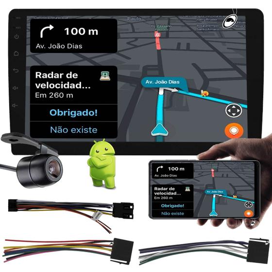 Imagem de Multimídia H-Tech 2 Din Android HT-9623CA 9" Polegadas Android Auto Car Play Espelhamento GPS Bluetooth USB + Câmera de Ré