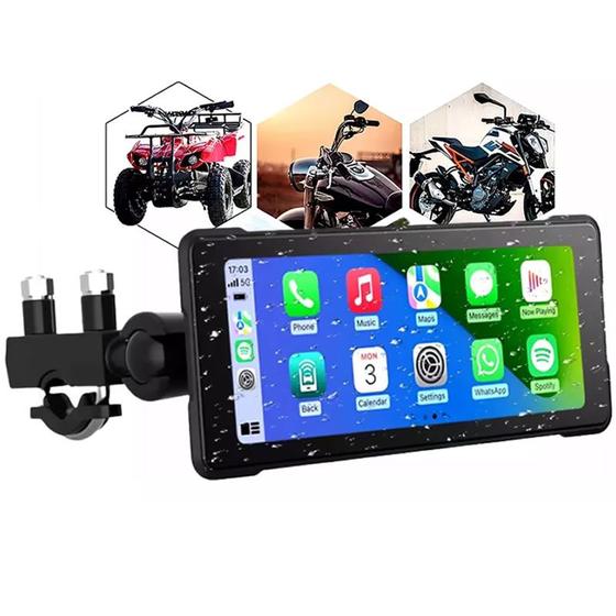 Imagem de Multimidia Moto Carplay Bluetooth Gps Sd Ios Android Auto