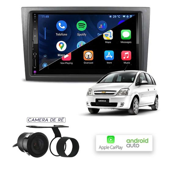 Imagem de Multimídia MP10 CarPlay e Android Auto Meriva 2002 a 2012