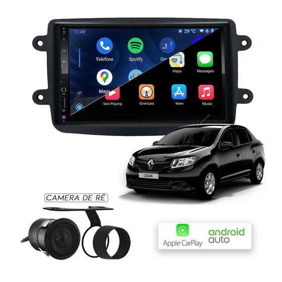 Imagem de Multimídia MP10 CarPlay e Android Auto Renault Logan com Tv