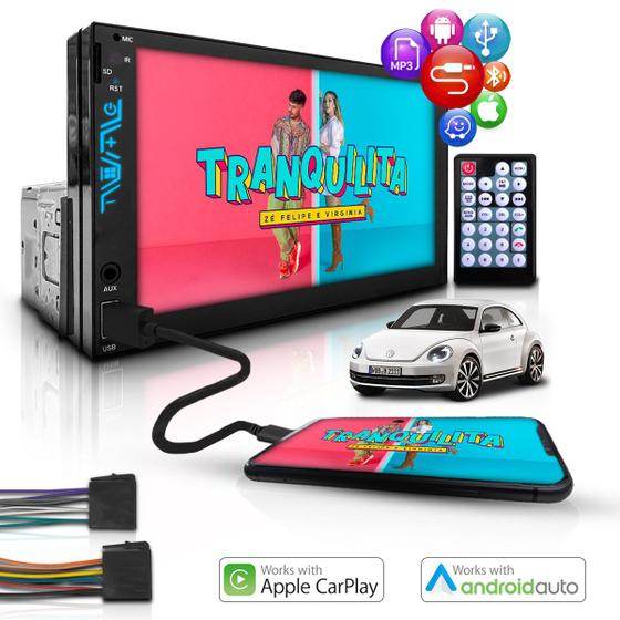 Imagem de Multimidia Mp5 1/2din Carplay Android Espelha Bt New Beatle