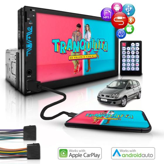 Imagem de Multimidia Mp5 1/2din Carplay Android Espelha Bt Scenic