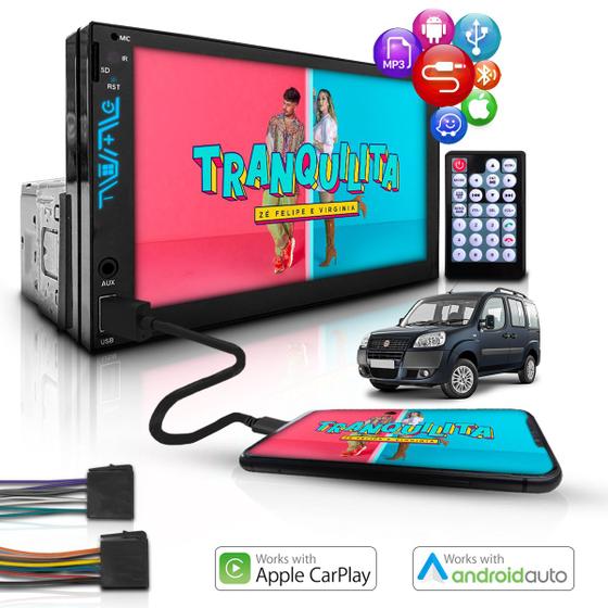 Imagem de Multimidia Mp5 1din/2din Carplay Android Espelha Bt Doblo