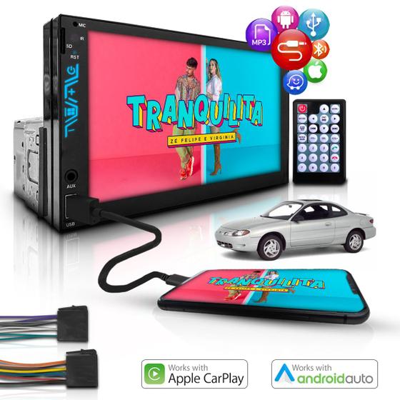 Imagem de Multimidia Mp5 1din/2din Carplay Android Espelha Bt Escort