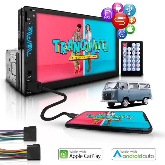 Imagem de Multimidia Mp5 1din/2din Carplay Android Espelha Bt Kombi