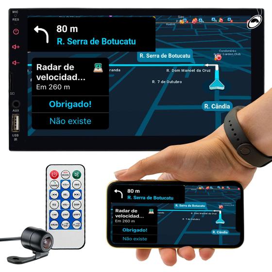 Imagem de Multimídia MP5 2 Din 7" Ligth Android Auto e CarPlay Via Cabo E-Tech