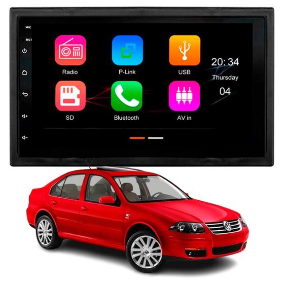 Imagem de Multimídia MP5 7" Polegadas VW Polo Golf Fox Crossfox Bora CarPlay/Android Moldura Câmera de Ré