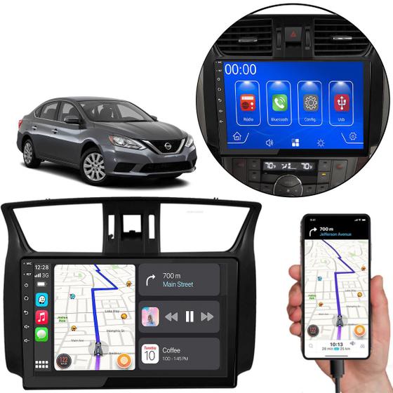 Imagem de Multimídia MP5 Sentra 2014-2020 9 Polegadas Android-Auto/CarPlay Bluetooth FM USB + Câmera