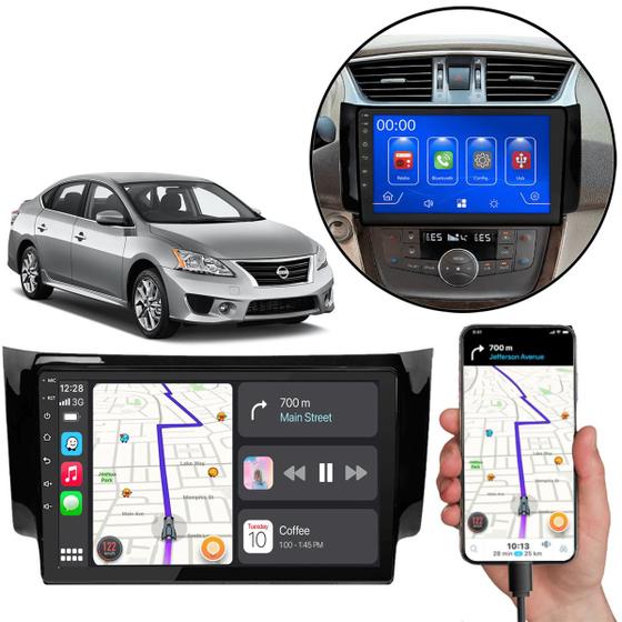 Imagem de Multimídia MP5 Sentra 2014-2020 9 Polegadas Android-Auto/CarPlay Bluetooth FM USB