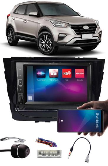 Imagem de Multimídia Pioneer DMH-A248BT Hyundai Creta Bluetooth USB + Moldura + Interface Volante + Chicotes + Câmera Ré