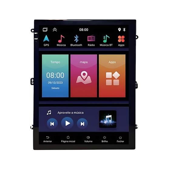 Imagem de Multimídia Tesla 9,7" Full Touch 2+32 GB Android 13 Função CarPlay Android Auto H-Tech-HT-9725CA