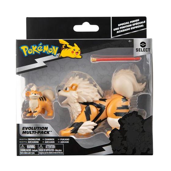 Imagem de Multipack Evolução Figuras Select Edition Boneco Pokemon Growlithe e Arcanine