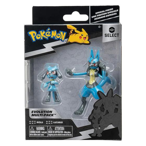 Imagem de Multipack Evolução Figuras Select Edition Boneco Pokemon Riolu e Lucario