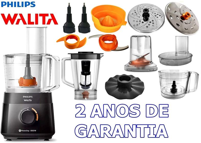 Imagem de multiprocessador 220V 600W com 13 Itens e 2 discos inox com 2 Anos De Garantia