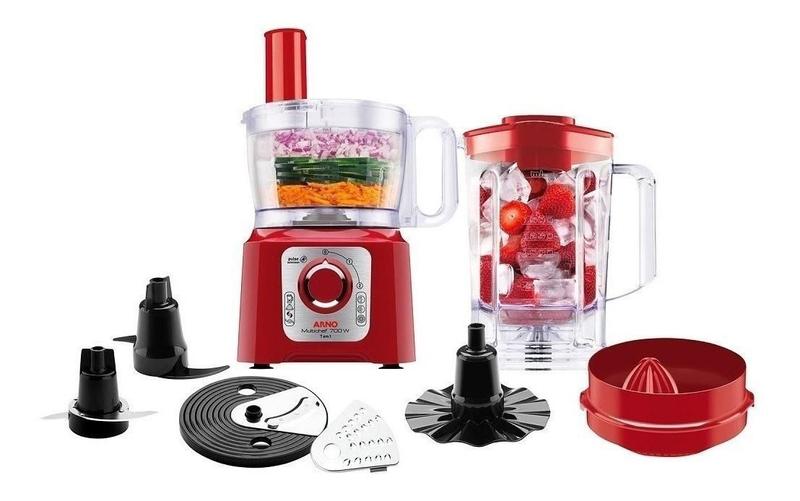 Multiprocessador Arno Multichef 7 em 1 700w 3,1l Vermelho Menor preço em Multiprocessador Arno Multichef 7 em 1 700w 3,1l Vermelho