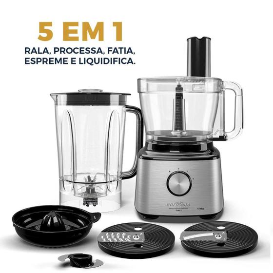 Multiprocessador De Alimentos Britânia 5 Em 1 Bmp2000 1300w Menor preço em Multiprocessador De Alimentos Britânia 5 Em 1 Bmp2000 1300w