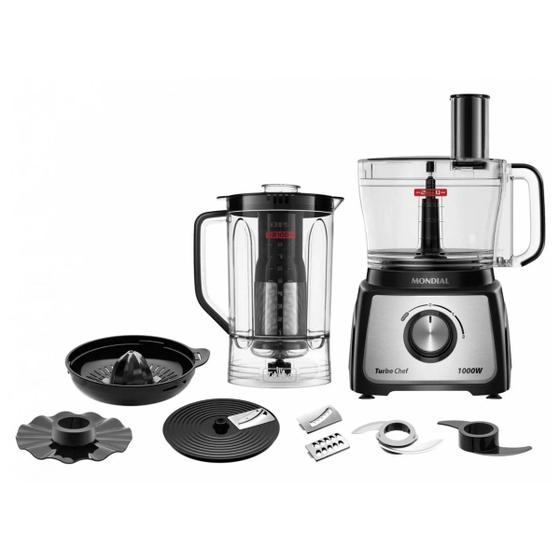 Imagem de Multiprocessador Mondial Turbo Chef MPN-01BF - 1000W - 2.1L - 9 Em 1 - 110V - Preto